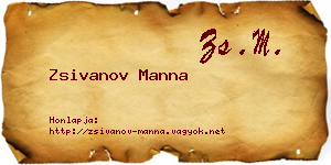 Zsivanov Manna névjegykártya